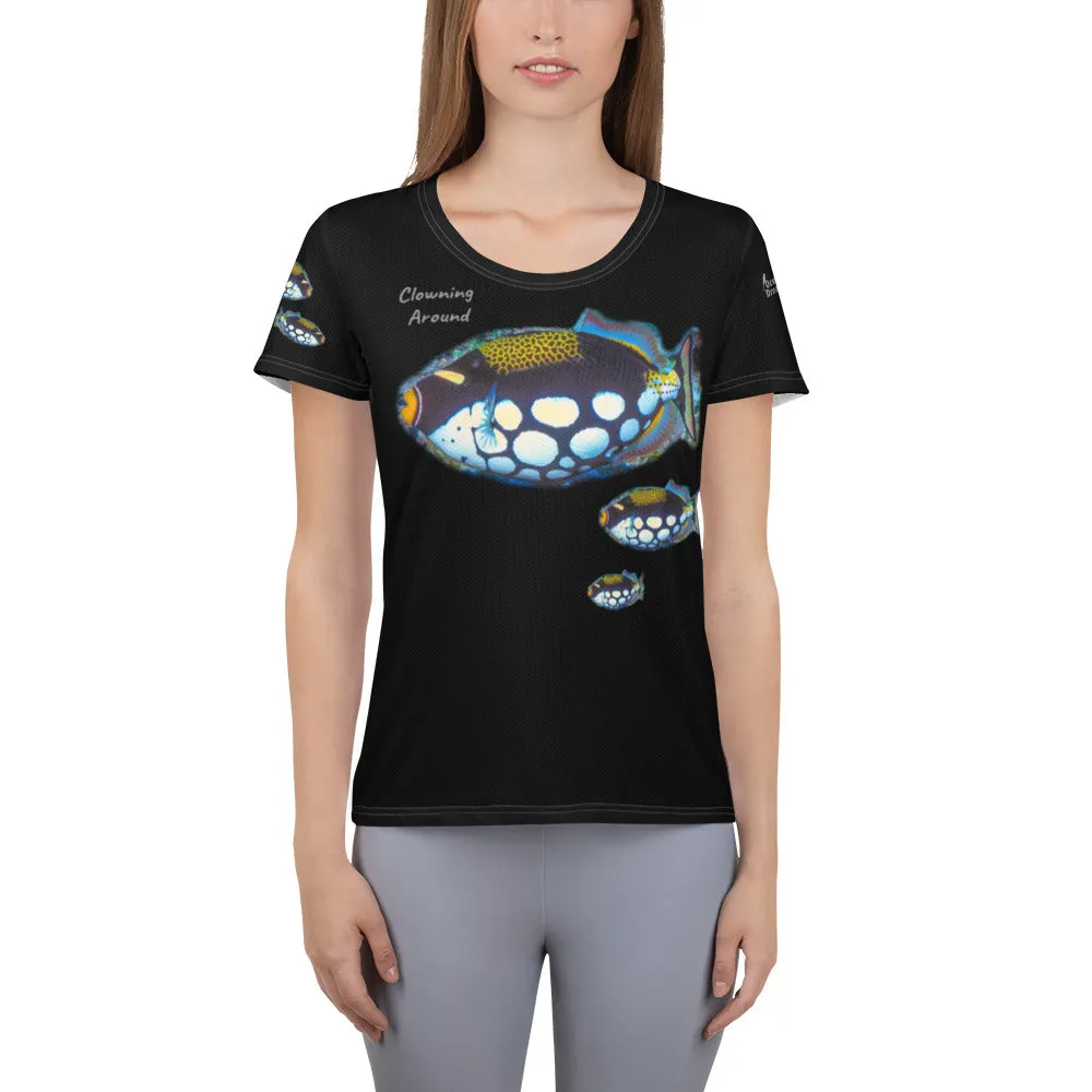 Clowning Around Clown Triggerfish All-Over Print Women's Athletic T-shirt