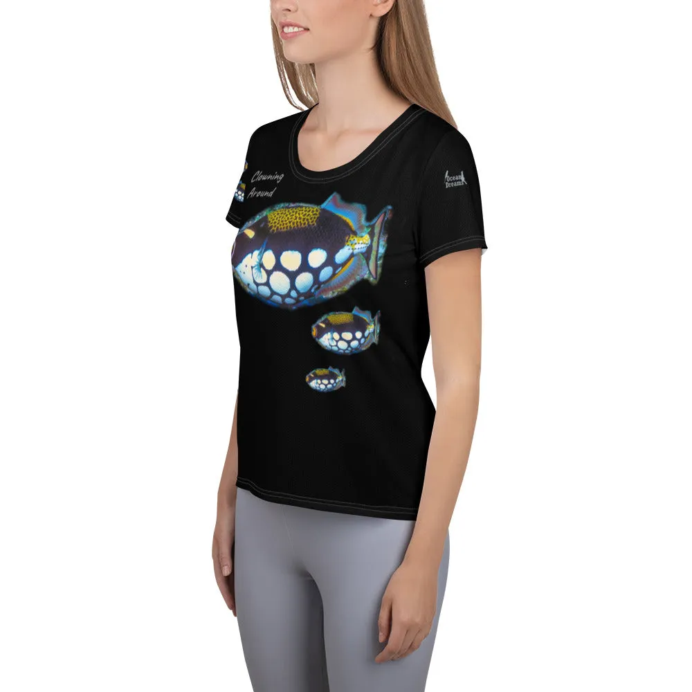Clowning Around Clown Triggerfish All-Over Print Women's Athletic T-shirt