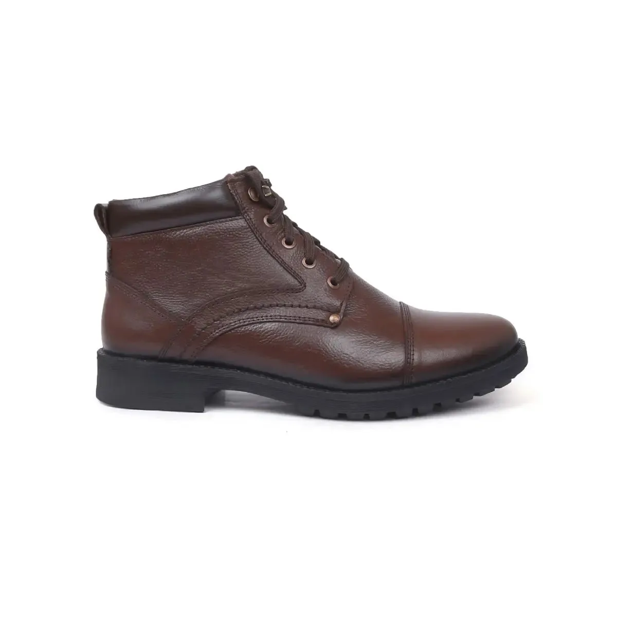 Fine-Grain Leather Lace-up High Ankle Boots 3051 for Men