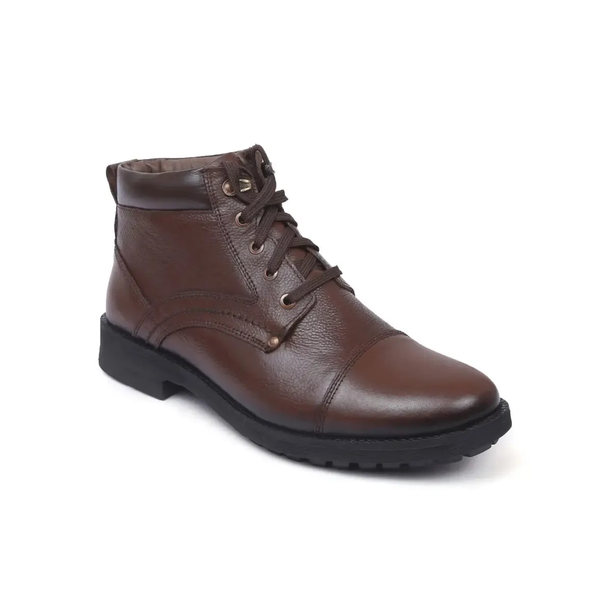 Fine-Grain Leather Lace-up High Ankle Boots 3051 for Men