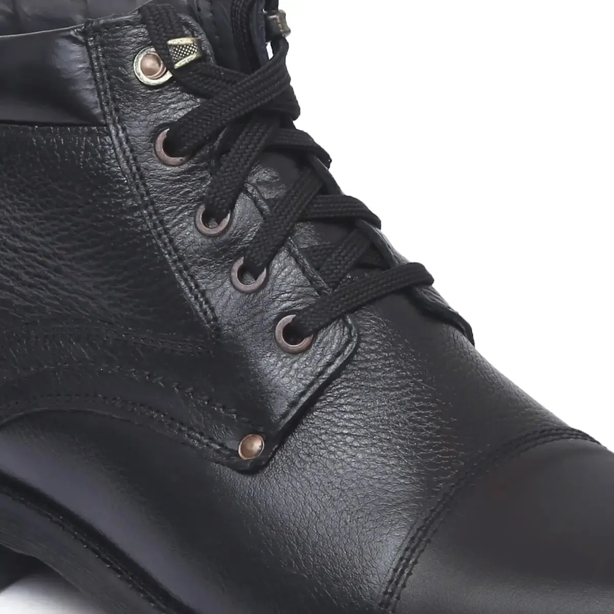Fine-Grain Leather Lace-up High Ankle Boots 3051 for Men