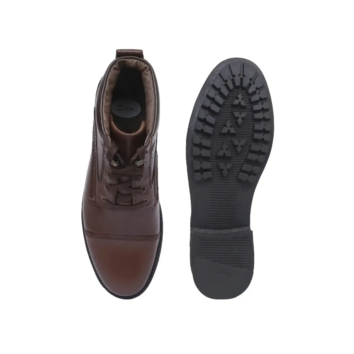 Fine-Grain Leather Lace-up High Ankle Boots 3051 for Men
