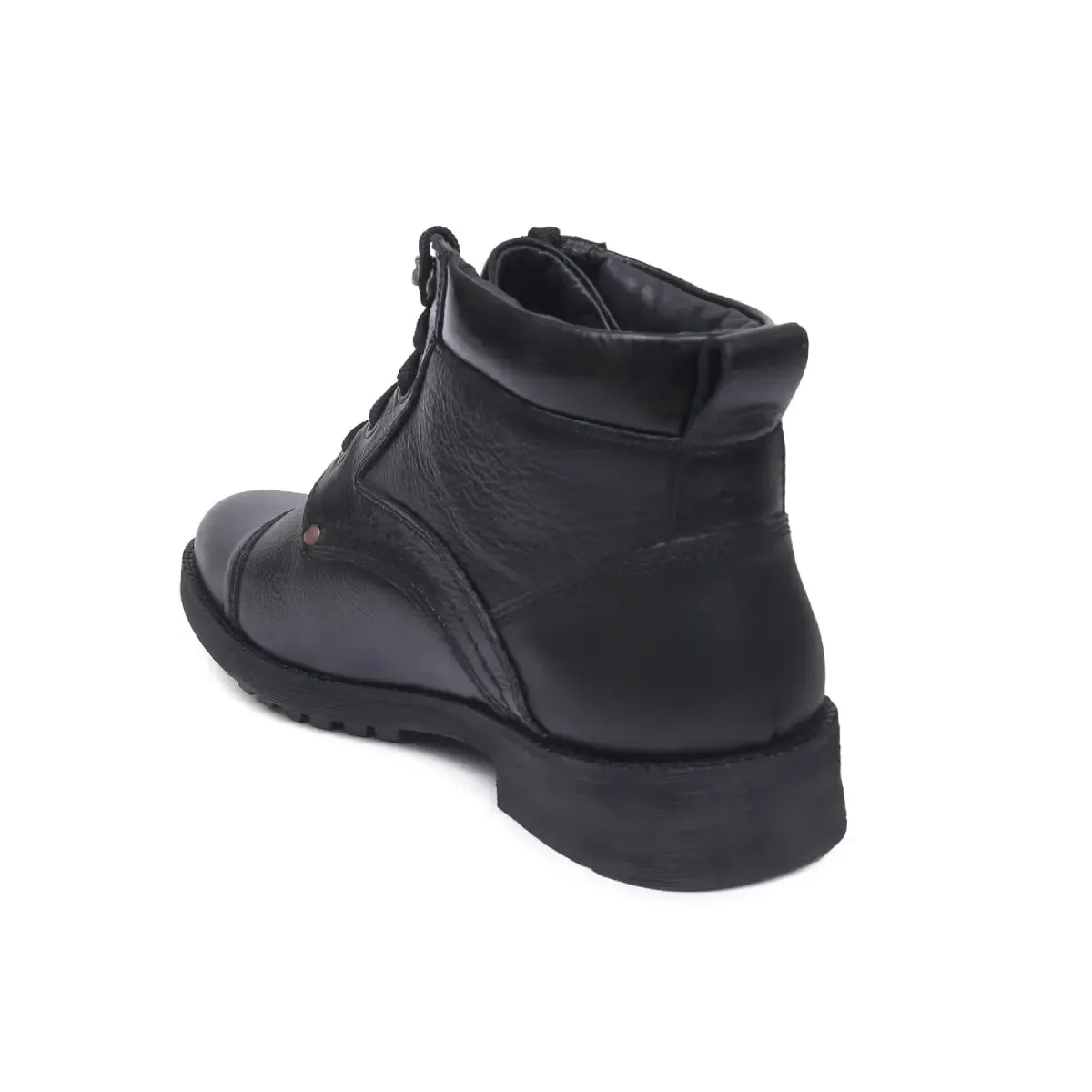 Fine-Grain Leather Lace-up High Ankle Boots 3051 for Men