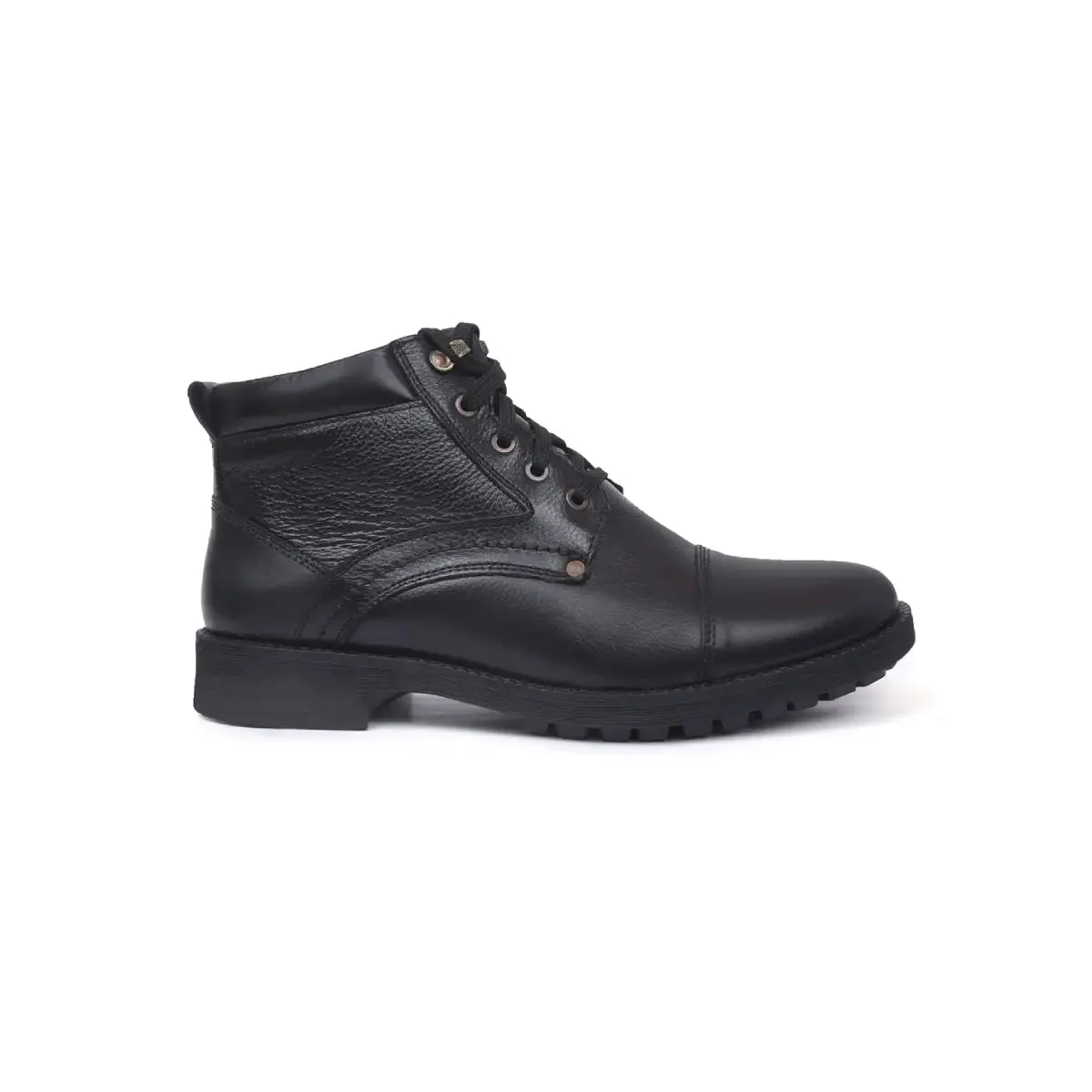 Fine-Grain Leather Lace-up High Ankle Boots 3051 for Men