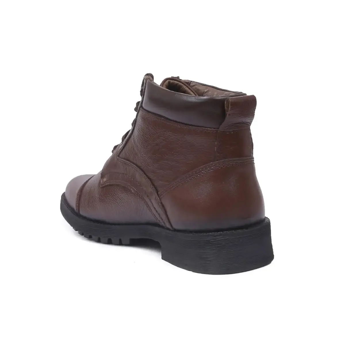 Fine-Grain Leather Lace-up High Ankle Boots 3051 for Men