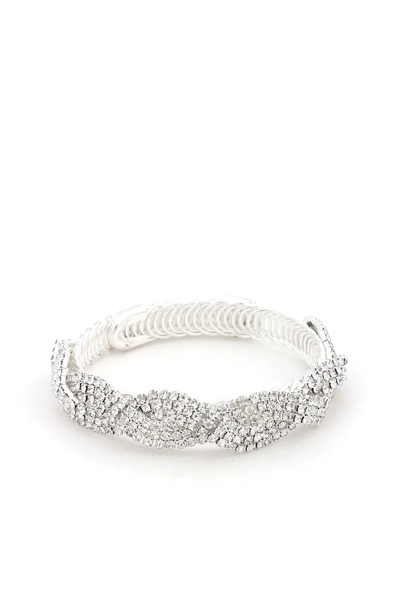 Flexible Rhinestone Metal Bracelet
