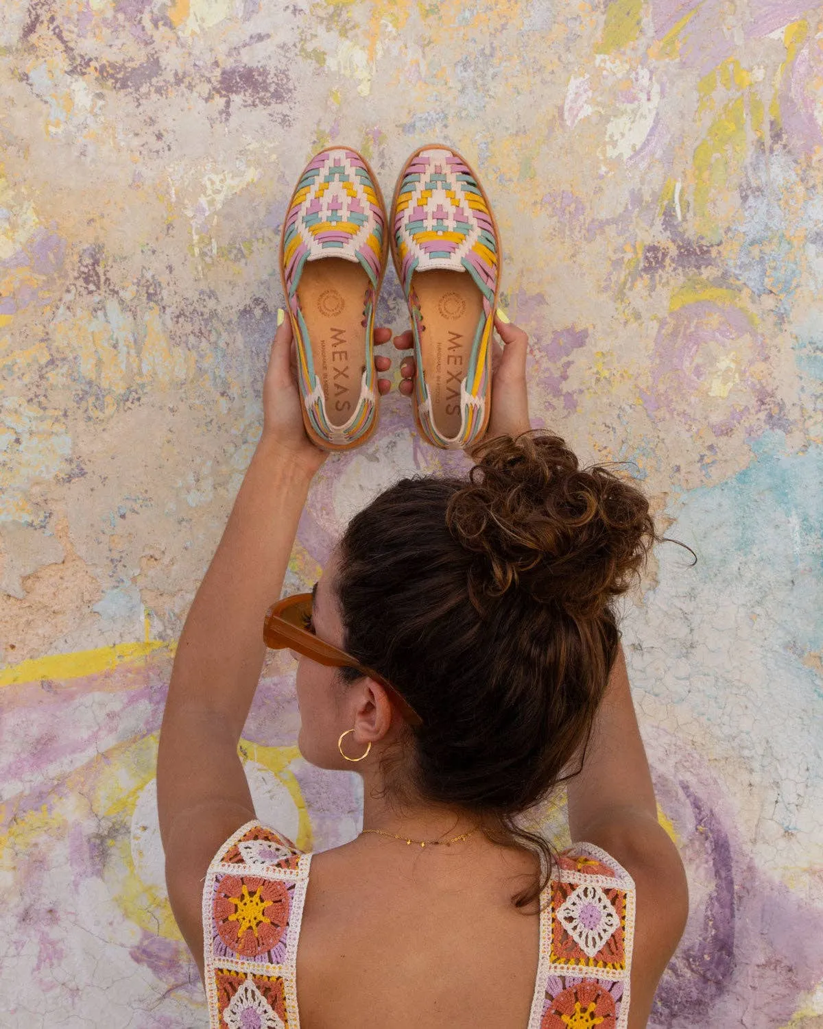 Sayulita - Leather Huaraches in Pastel Colors