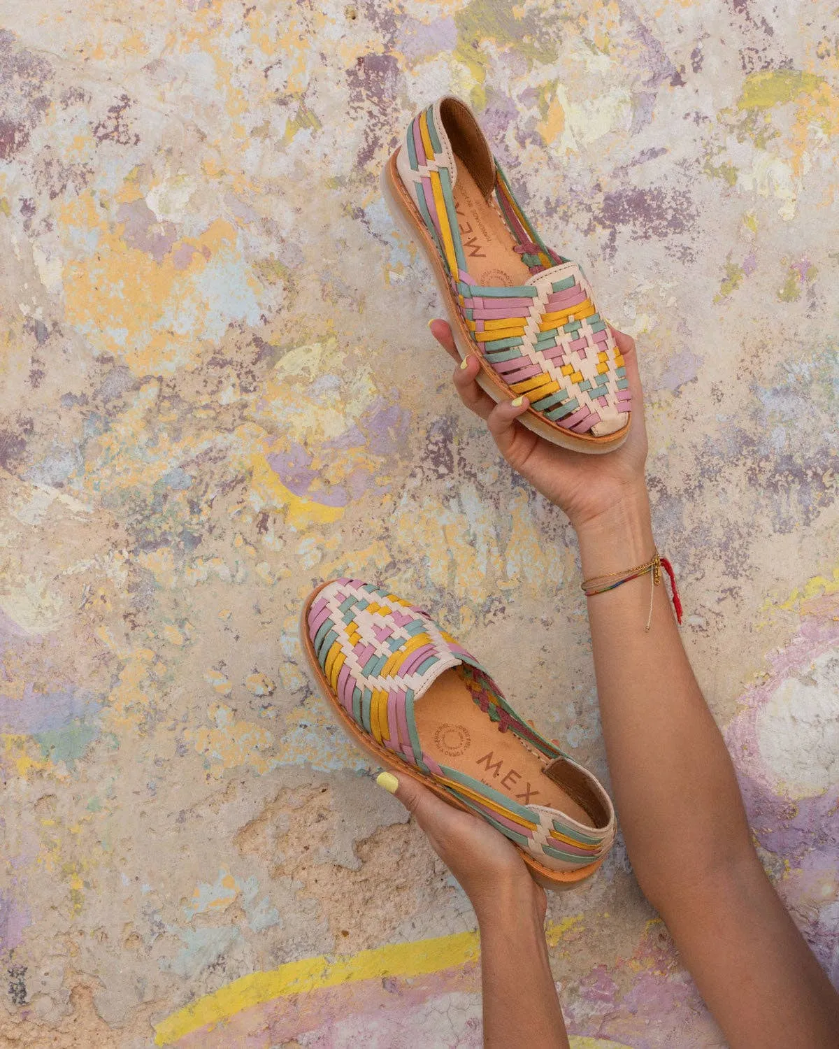 Sayulita - Leather Huaraches in Pastel Colors