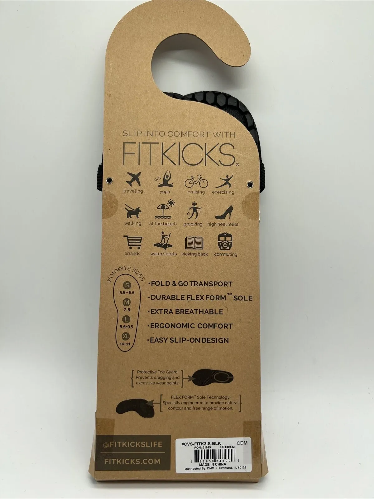 Small Fitkicks Women's Active Lifestyle Footwear BLACK FLEX Yoga Water Sports