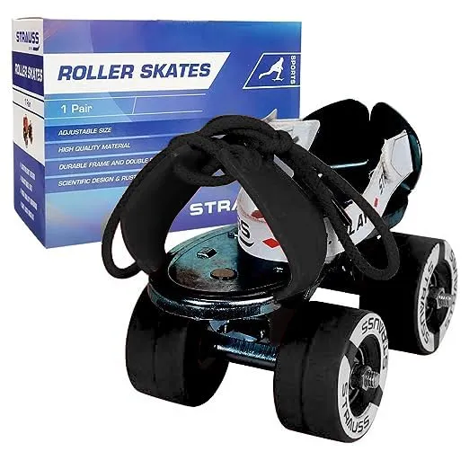 Tenacity Roller Skates: Adjustable Skating Shoes for Kids | Indoor & Outdoor | Black | For Ages 6-8