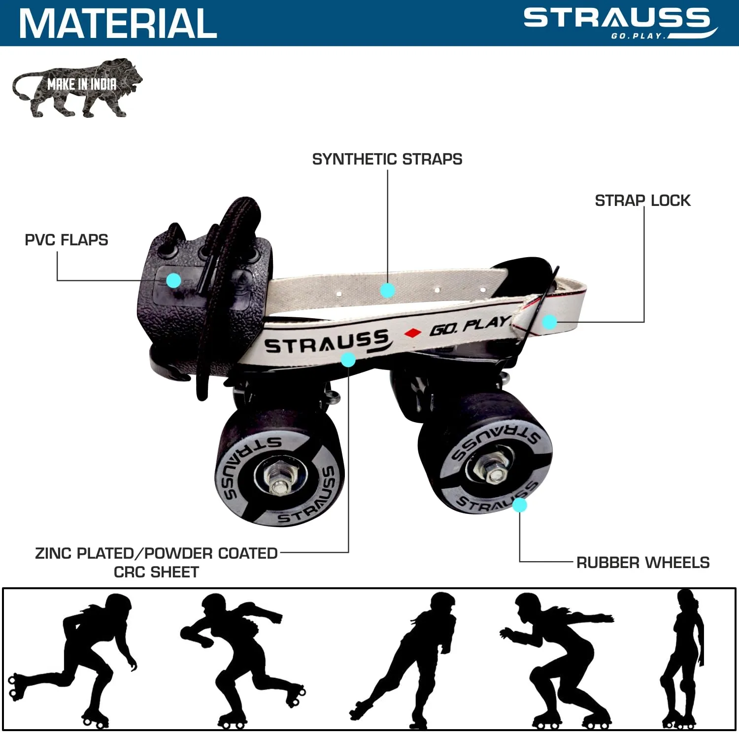 Tenacity Roller Skates: Adjustable Skating Shoes for Kids | Indoor & Outdoor | Black | For Ages 6-8
