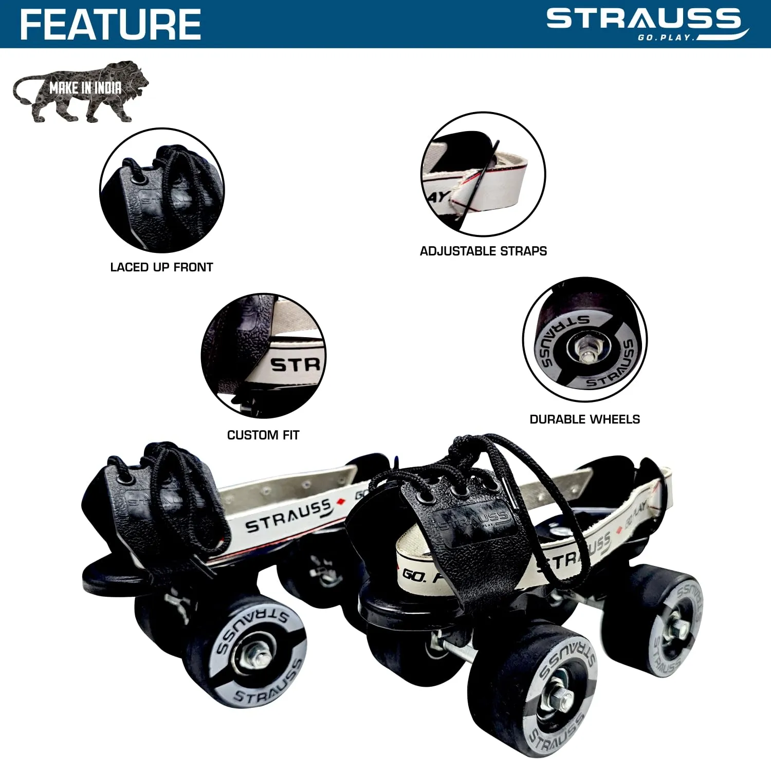Tenacity Roller Skates: Adjustable Skating Shoes for Kids | Indoor & Outdoor | Black | For Ages 6-8