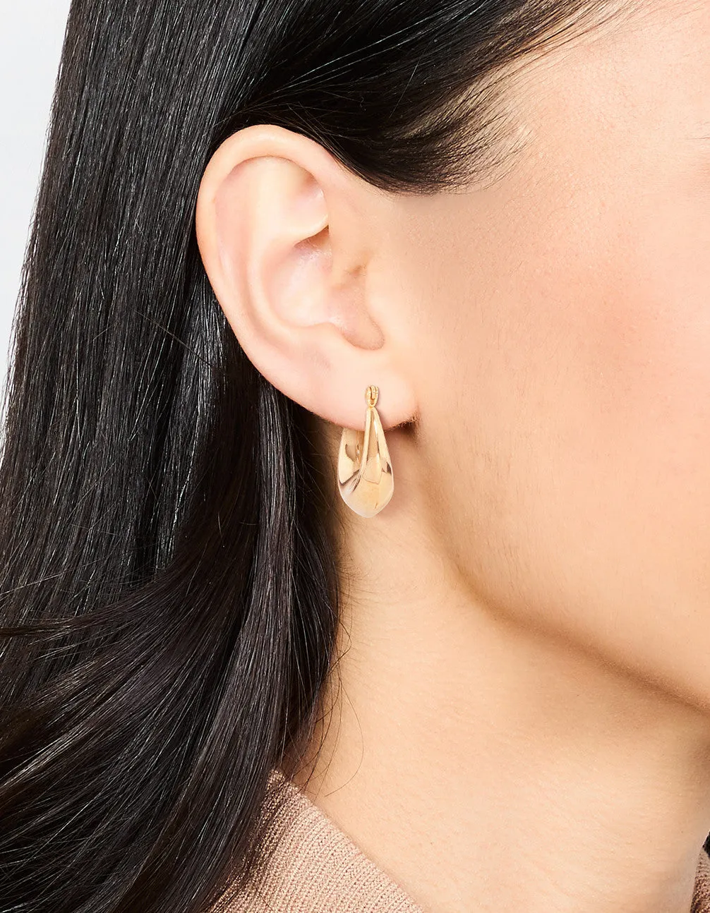 Waterproof Gold Plated Stainless Steel Mini Full Loop Hoop Earrings