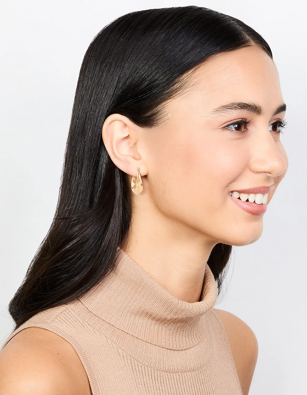 Waterproof Gold Plated Stainless Steel Mini Full Loop Hoop Earrings